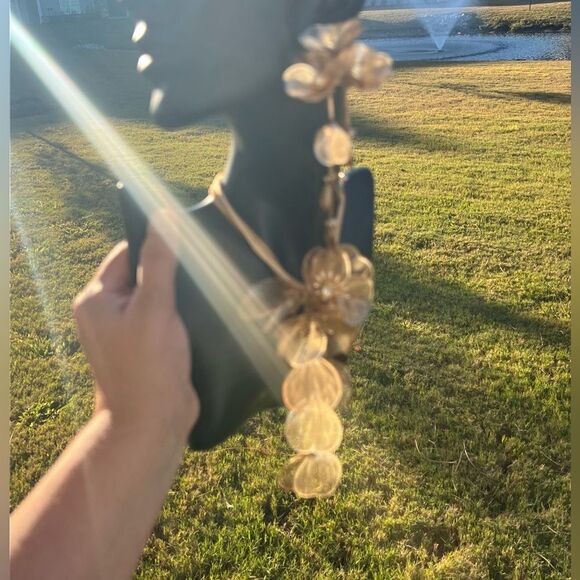 Zara Floral Gold Plated Necklace Earrings set - Picture 11 of 13